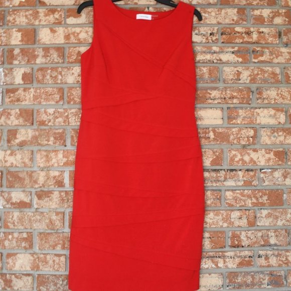 Calvin Klein | Dresses | Calvin Klein Red Dress | Poshmark